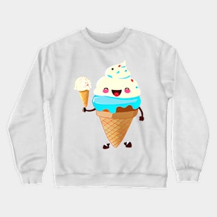 Happy cute ice cream #5 Crewneck Sweatshirt